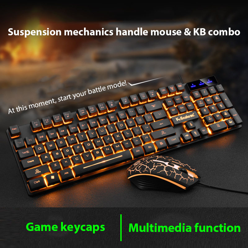 Gaming Keyboard Mouse And Headset Combo - KM320 ชุดคีย์บอร์ดและเมาส์กันน้ําเกมเรืองแสงคีย์บอร์ดเรืองแสง