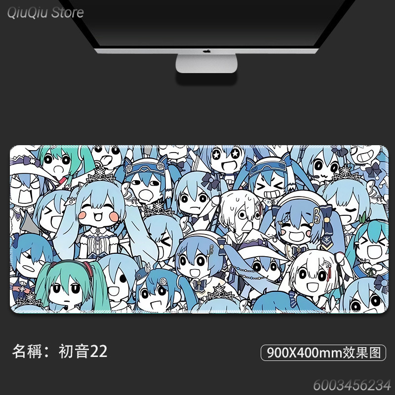 Gaming Keyboard Hand - ฮัตสึเนะ มิกุ อะนิเมะแผ่นรองเมาส์สำหรับเล่นเกมแผ่นรองเม้าส์แผ่นรองคีย์บอร์ดยางกันลื่นสำหรับพีซีแล็ปท็อปเกมเมอร์