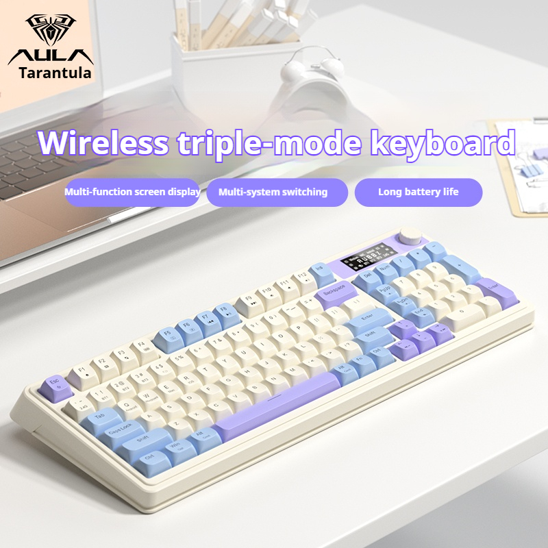 Gaming Keyboard No Noise - คีย์บอร์ดเกมมิ่งไร้สาย AULA S99 PRO แบบเมมเบรน ให้ความรู้สึกเหมือนคีย์บอร์ดแบบกลไก