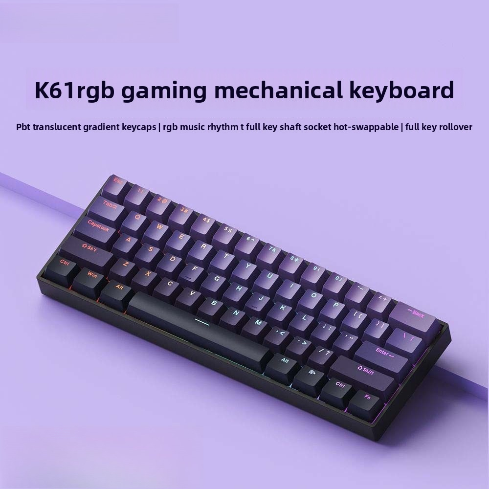 Gaming Keyboard Mobile - คีย์บอร์ดไร้สาย 60% บลูทูธ 2.4G คีย์บอร์ดกลไก RGB