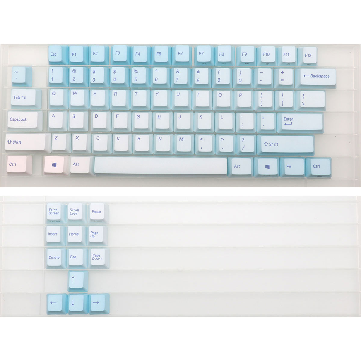Gaming Keyboard Blue - คีย์แคปสีฟรอสต์บลู 87 คีย์ โปรไฟล์ Cherry PBT