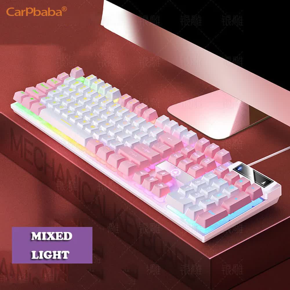 Gaming Keyboard Budget - Carpbaba K500 104 คีย์ USB คีย์บอร์ดแบบมีสายสี