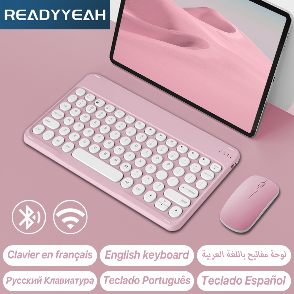 Gaming Keyboard Mouse Wireless - คีย์บอร์ดและเมาส์ไร้สายสำหรับ Apple Samsung คีย์บอร์ดบลูทูธสำหรับ iPad iPhone