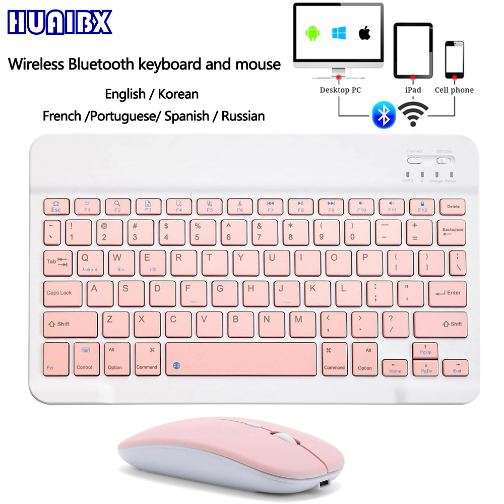 Gaming Keyboard Mouse Wireless - 10 นิ้วคีย์บอร์ดไร้สายบลูทูธมินิสำหรับไอแพดโทรศัพท์แท็บเล็ตคีย์บอร์ดบลูทูธแบบพกพาและเมาส์สำหรับซัมซุง เสี่ยวมี่ แอนดรอยด์
