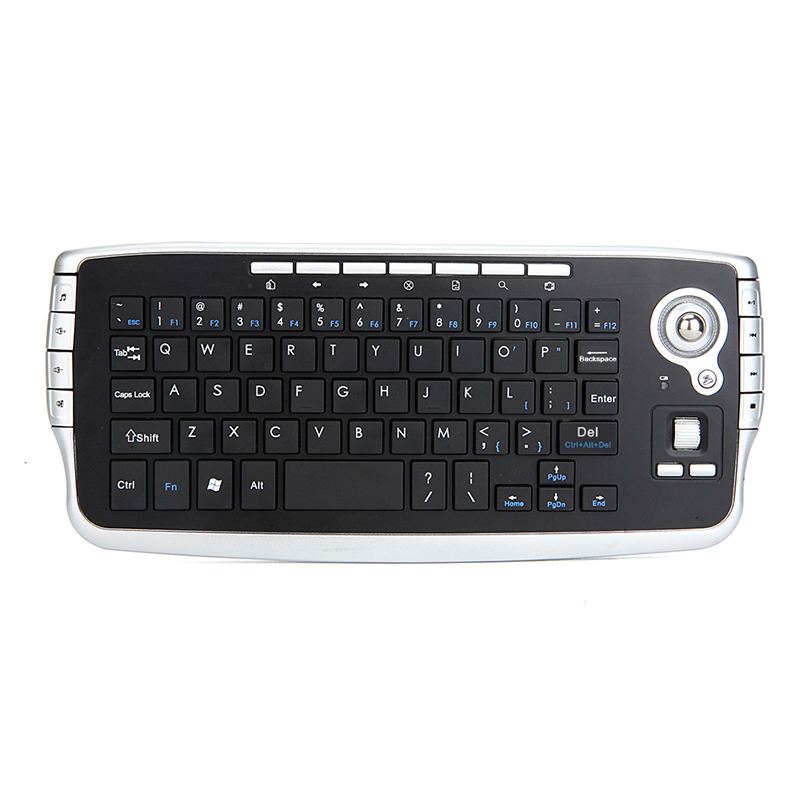 Gaming Keyboard Budget - Jomaa คีย์บอร์ดแทร็กบอลไร้สาย USB แบบพกพาพร้อมแทร็กบอลและล้อเลื่อนคีย์บอร์ด Mini USB