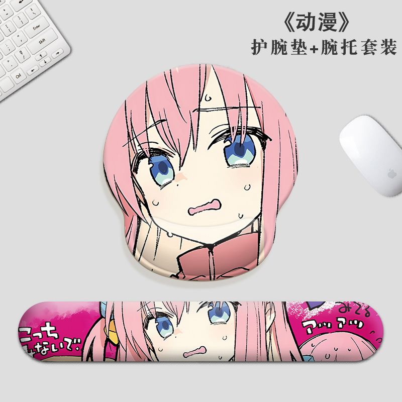 Gaming Keyboard Mechanical - แผ่นรองเมาส์กันลื่นลายฮัตสึเนะ มิคุ น่ารัก สไตล์การ์ตูน พร้อมที่รองข้อมือแบบหนา สำหรับคีย์บอร์ดคอมพิวเตอร์