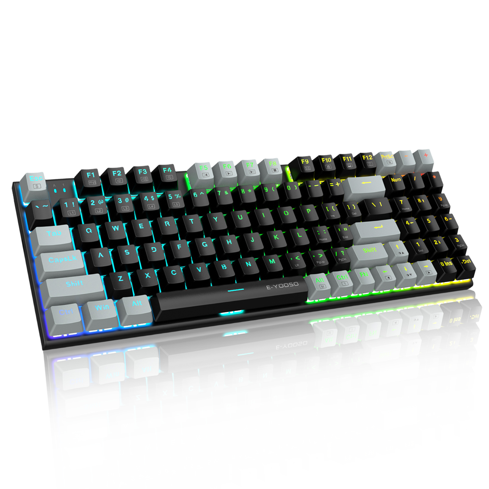 Gaming Keyboard E Yooso - E-YOOSO Z-19 คีย์บอร์ดเกมกล, ไฟแบ็คไลท์ RGB จริง,