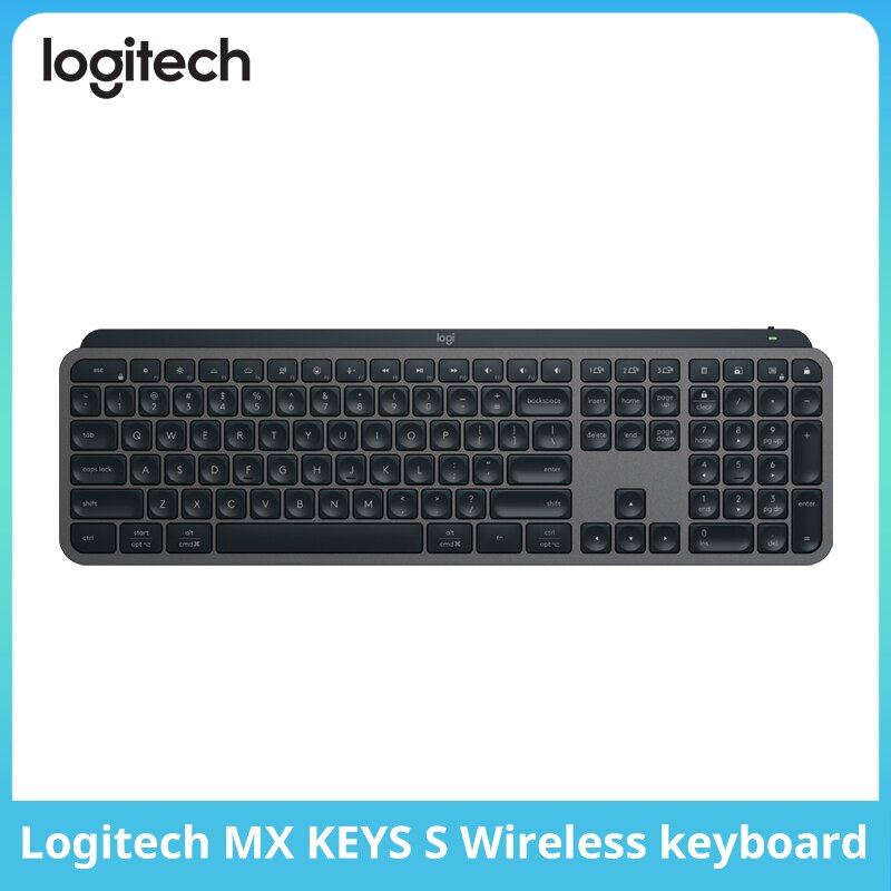 Gaming Keyboard Corsair - Logitech MX Keys S ใหม่คีย์บอร์ดบลูทูธไร้สายสำหรับสำนักงานการเชื่อมต่ออุปกรณ์ที่มีหลายช่องไฟด้านหลังบางเฉียบและพกพาได้