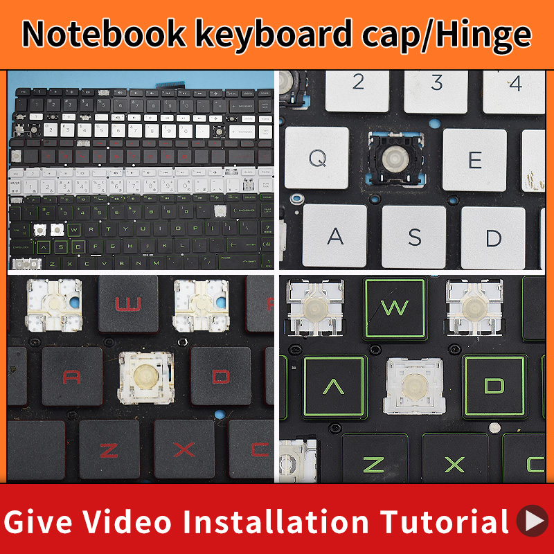 Gaming Keyboard E Yooso - ฝาครอบปุ่มกดและบานพับสำหรับเปลี่ยน สำหรับ HP Pavilion 15-AU 15-AB