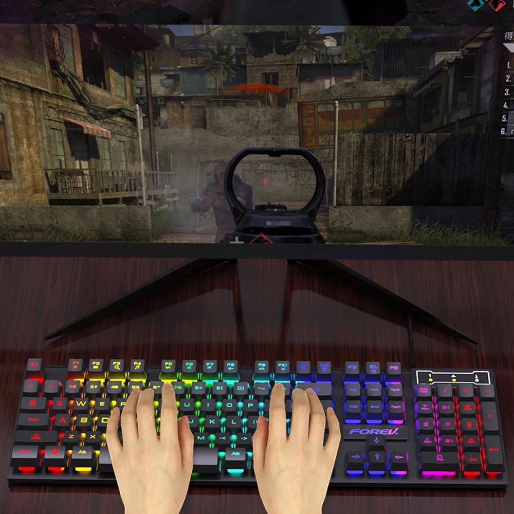 104 คีย์คีย์บอร์ดแบบมีสาย RGB  - Gaming Keyboard Budget บทวิจารณ์และราคา