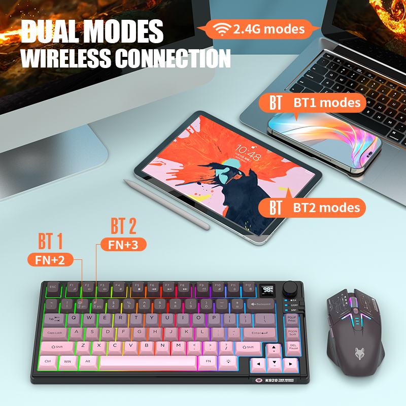 ชุดคีย์บอร์ดและเมาส์เกมมิ่งไร้ - Gaming Keyboard Mouse Wireless บทวิจารณ์และราคา