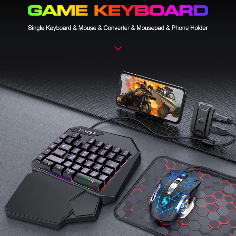คีย์บอร์ดมือเดียว TF900 T-WOLF - Gaming Keyboard Mobile บทวิจารณ์และราคา