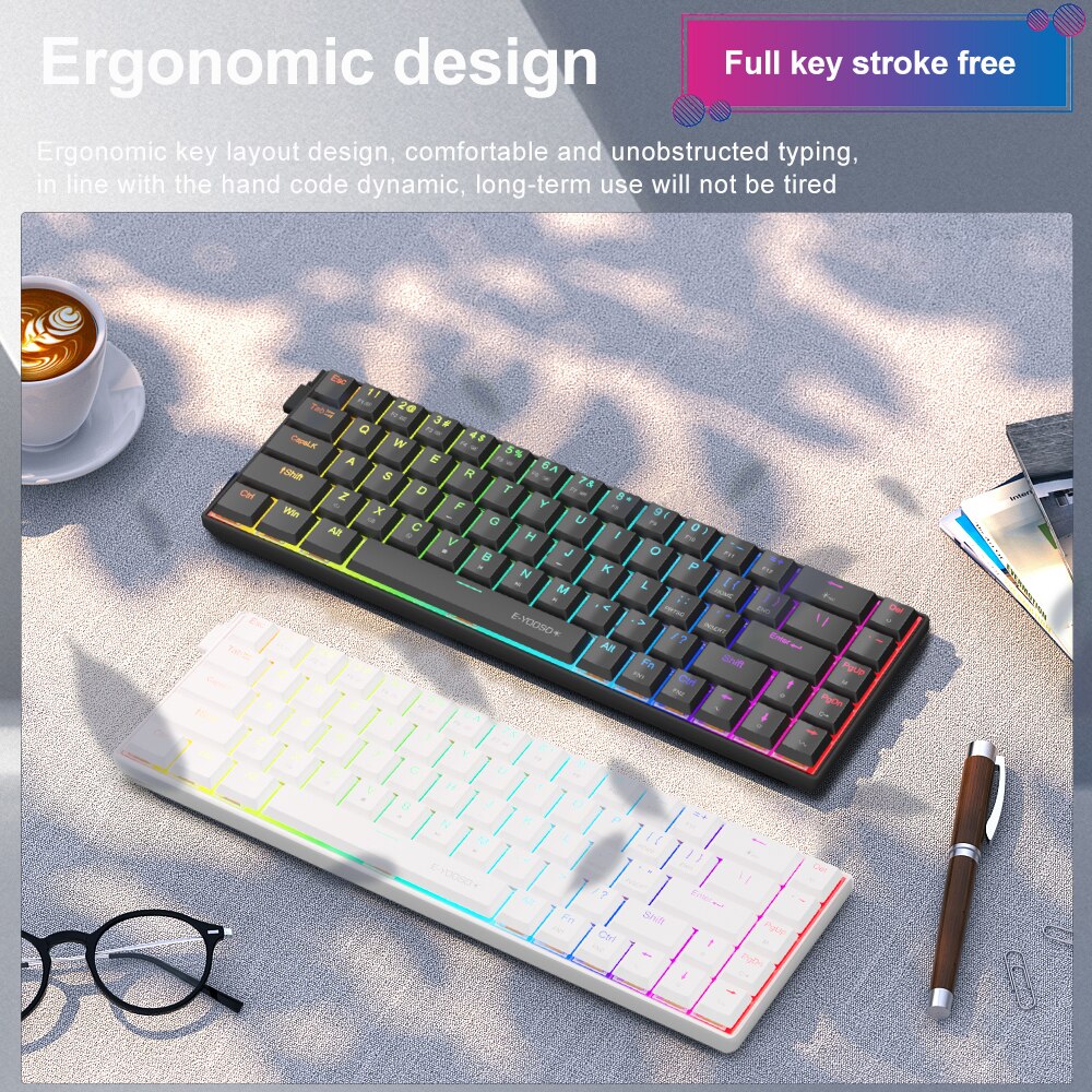 E-YOOSO A68 RGB Mini Slim USB  - Gaming Keyboard E Yooso บทวิจารณ์และราคา