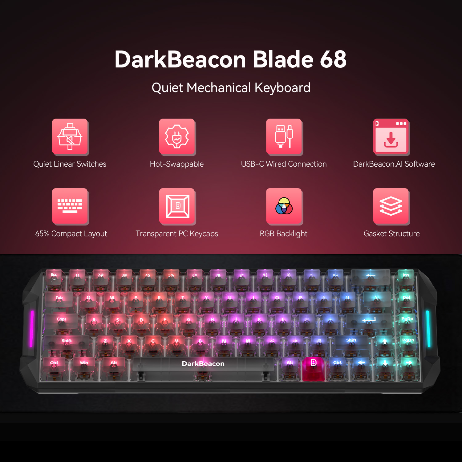 ดาร์คบีคอนเบลด 68 คีย์บอร์ดแบบ - Gaming Keyboard That Is Quiet บทวิจารณ์และราคา