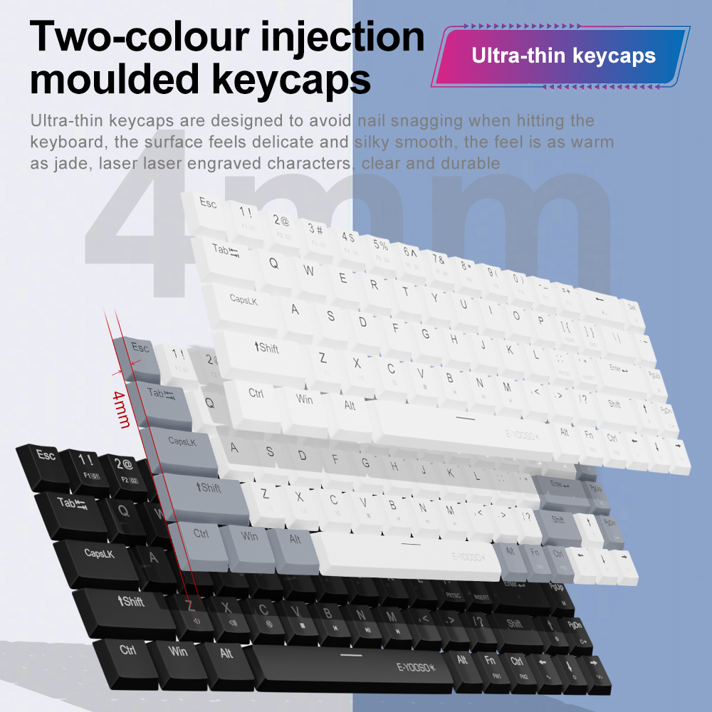 A68 RGB Mini Slim USB Wired Me - Gaming Keyboard E Yooso บทวิจารณ์และราคา
