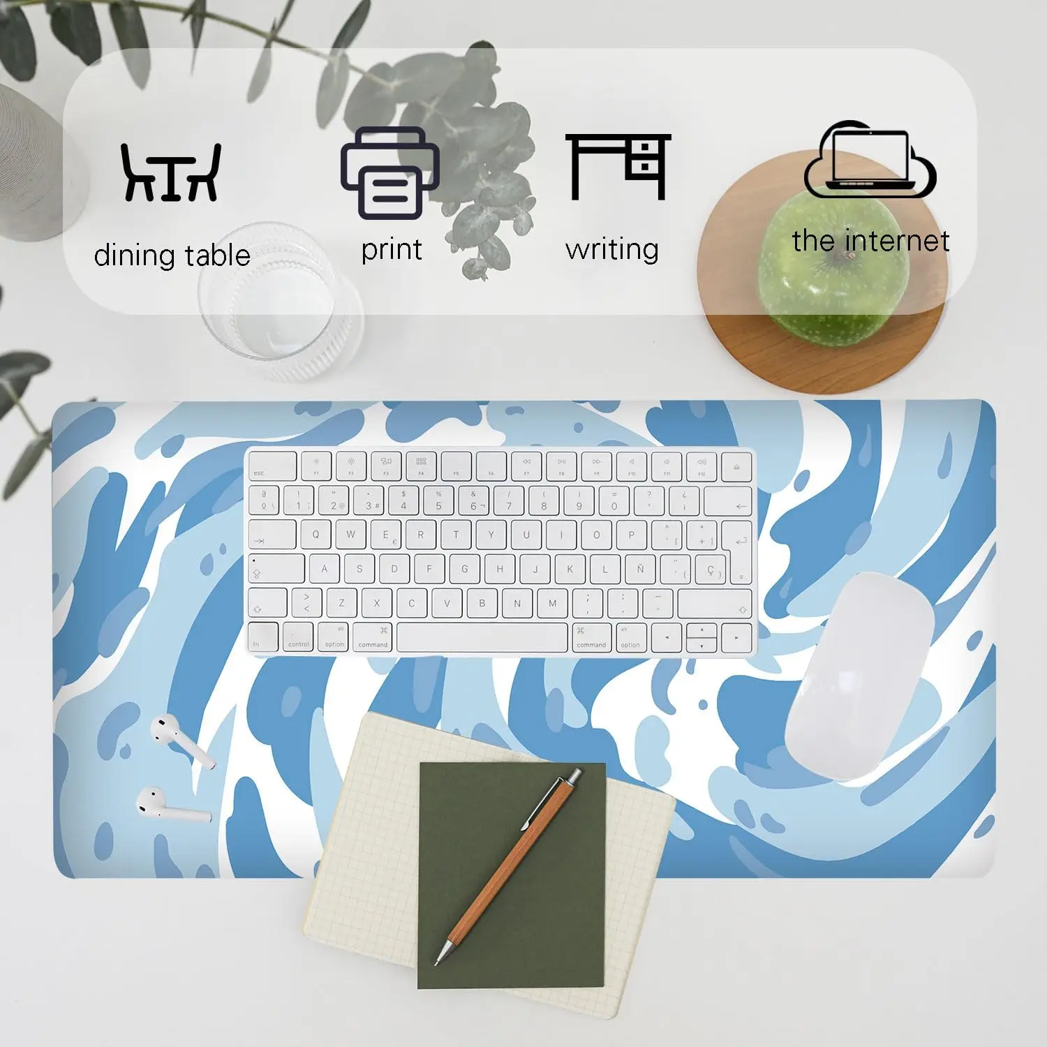 แผ่นรองเมาส์ลายพรางสีฟ้าอ่อน ล - Gaming Keyboard Blue บทวิจารณ์และราคา