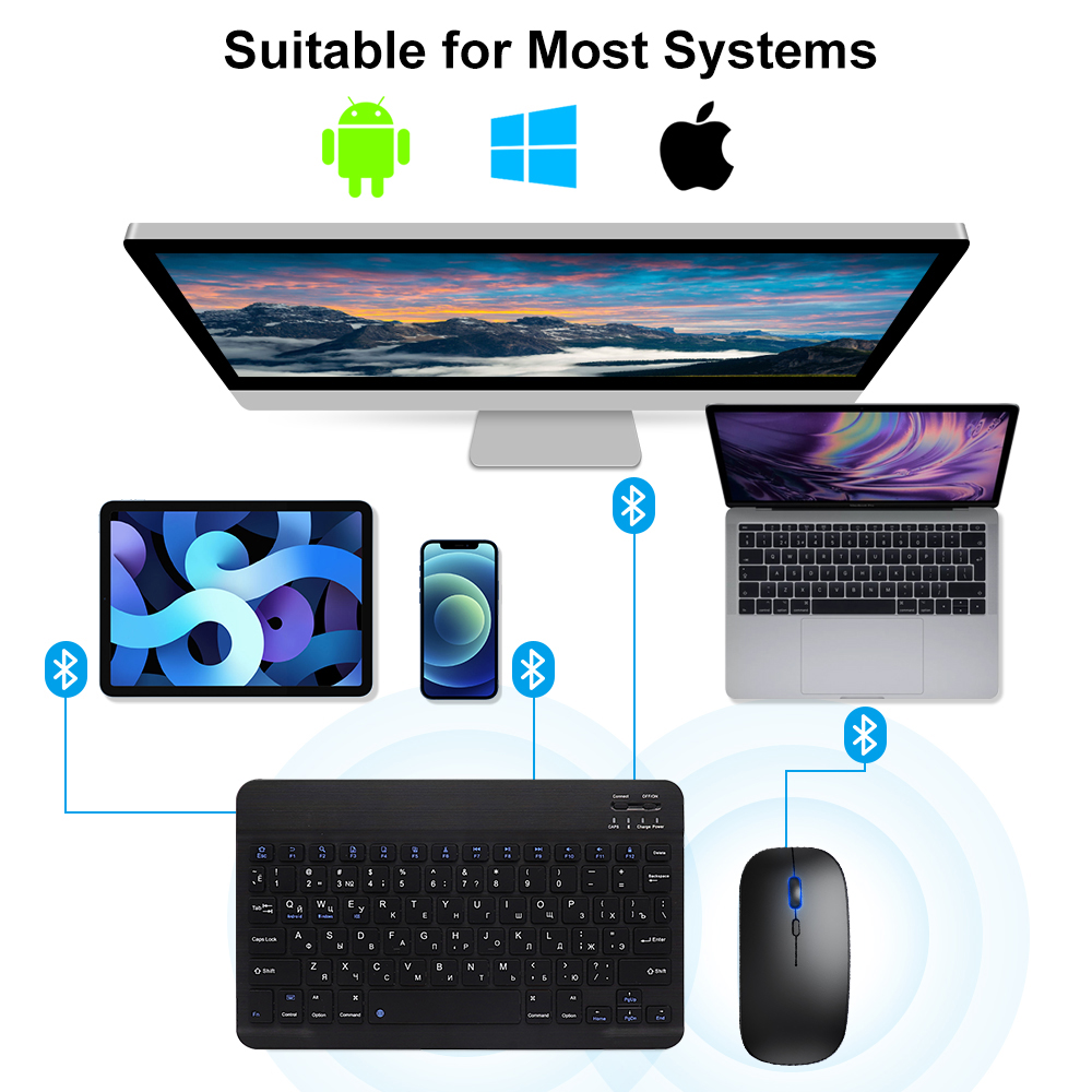 คีย์บอร์ดบลูทูธและเมาส์สําหรับ - Gaming Keyboard Mouse Wireless บทวิจารณ์และราคา