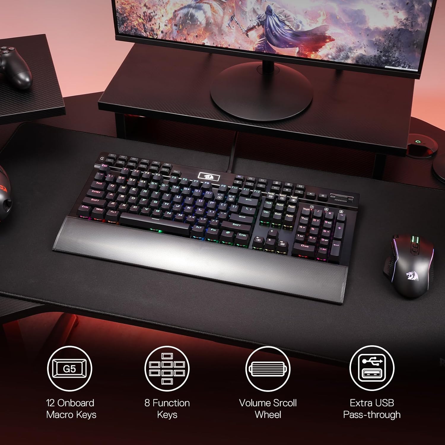 Redragon K550 RGB Gaming 104 ค - Gaming Keyboard Budget บทวิจารณ์และราคา