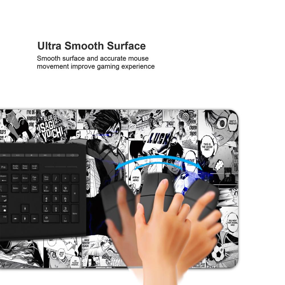 สีดําและสีขาว Anime Mouse Pad  - Gaming Keyboard Blue บทวิจารณ์และราคา