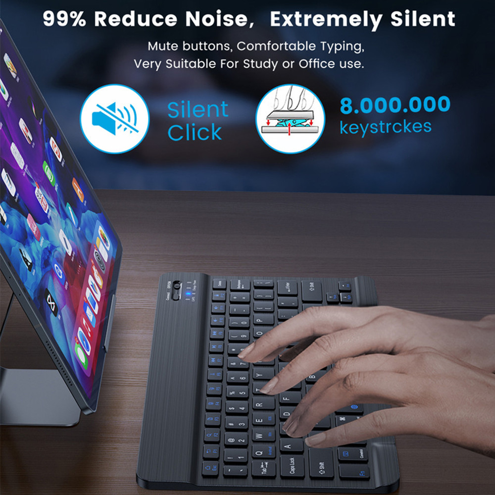 10 นิ้วคีย์บอร์ดไร้สายบลูทูธมิ - Gaming Keyboard Mouse Wireless บทวิจารณ์และราคา