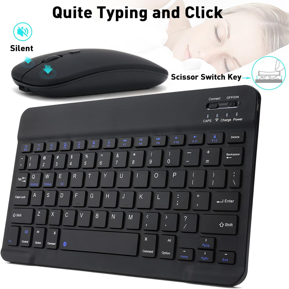 10 นิ้วคีย์บอร์ดไร้สายบลูทูธมิ - Gaming Keyboard Mouse Wireless บทวิจารณ์และราคา