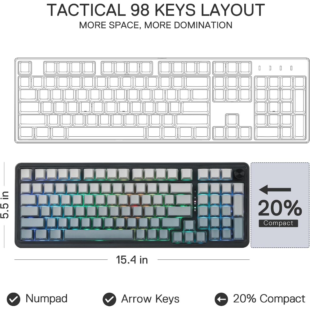 คีย์บอร์ดเกมมิ่งไร้สายแบบกลไก  - Gaming Keyboard No Noise บทวิจารณ์และราคา
