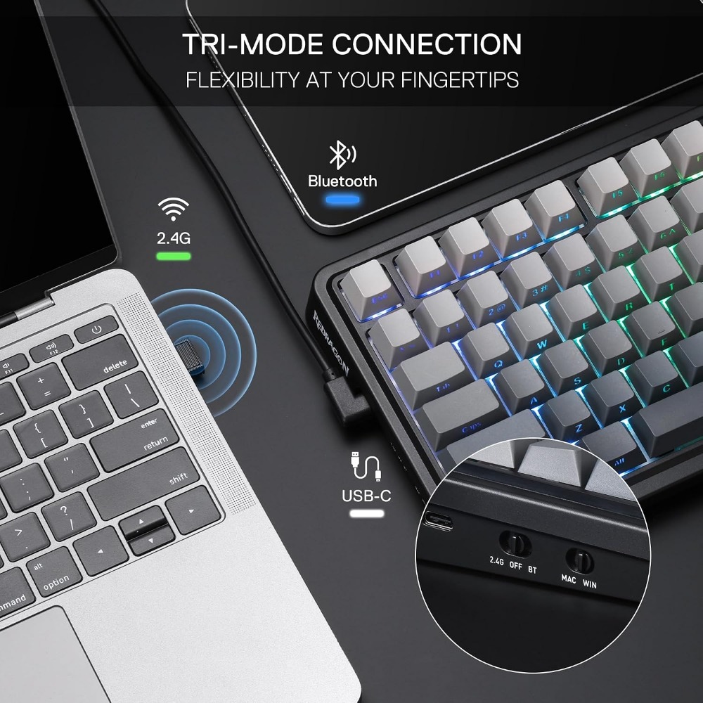 คีย์บอร์ดเกมมิ่งไร้สายแบบกลไก  - Gaming Keyboard No Noise บทวิจารณ์และราคา