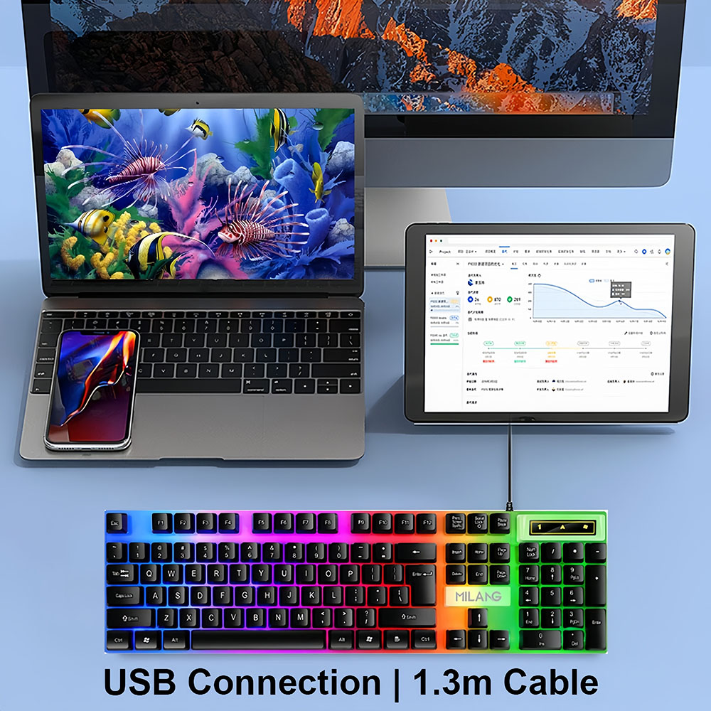 KEBIDUMEI คีย์บอร์ดแบบมีสาย US - Gaming Keyboard Budget บทวิจารณ์และราคา