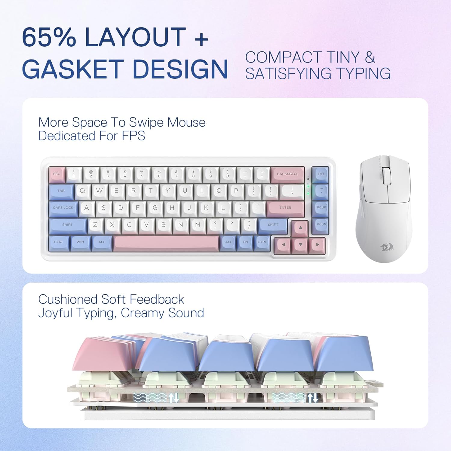 Redragon K709 Pro 65% ปะเก็นไร - Gaming Keyboard No Noise บทวิจารณ์และราคา