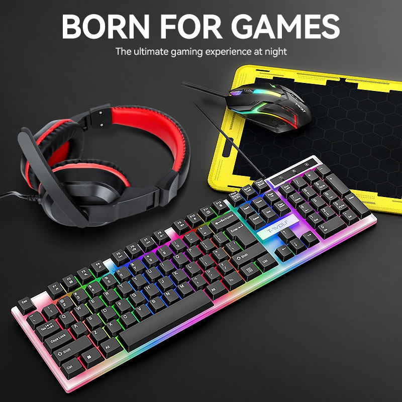ชุดเกมมิ่ง T-Wolf Tf240 4 in 1 - Gaming Keyboard Mouse And Headset Combo บทวิจารณ์และราคา