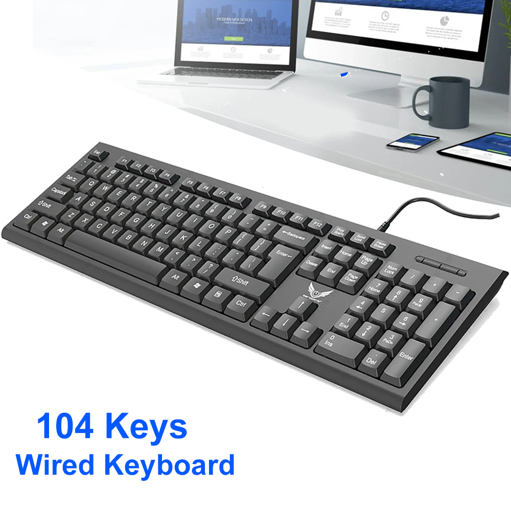 104 คีย์คีย์บอร์ดแบบมีสาย USB  - Gaming Keyboard Budget บทวิจารณ์และราคา