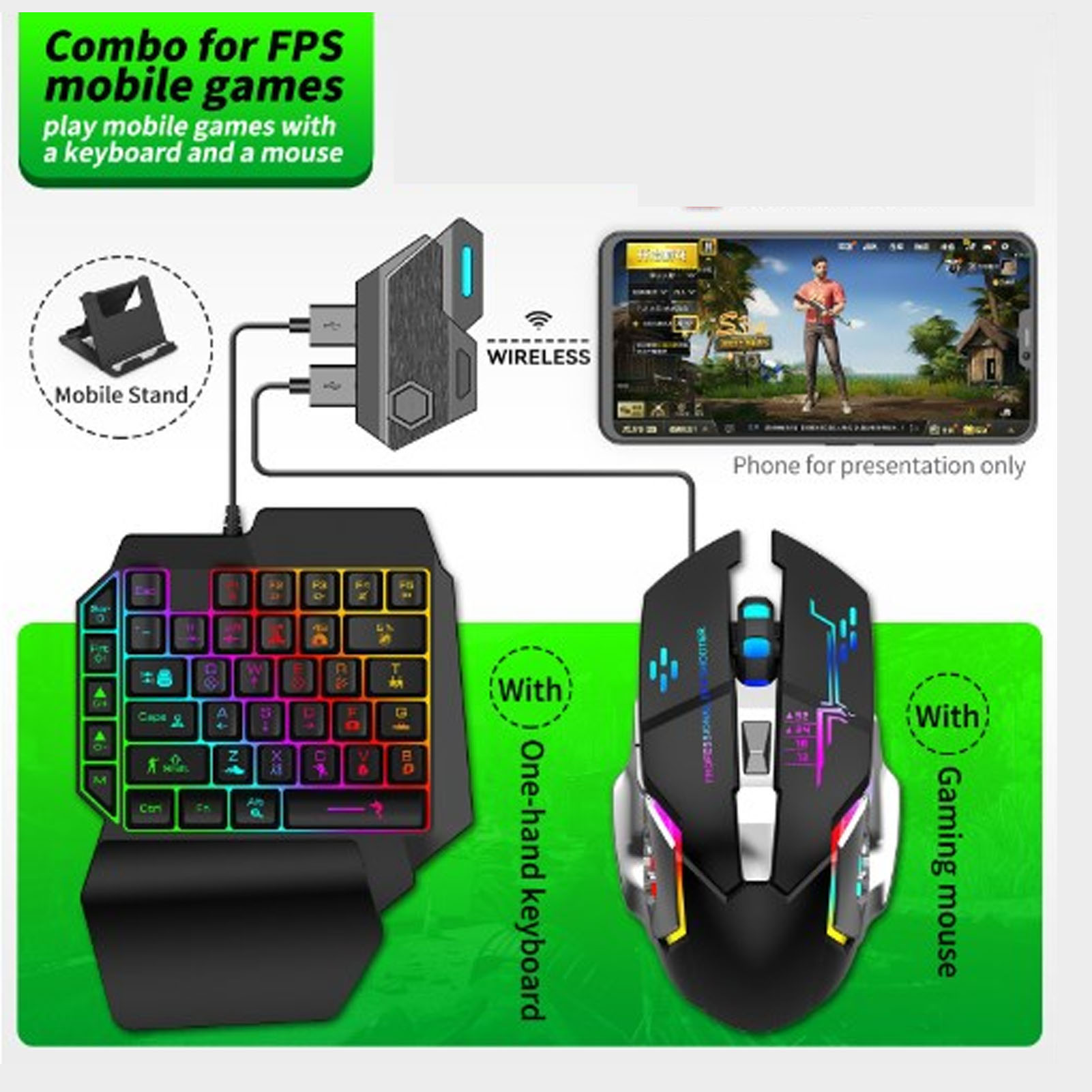ชุดคอมโบเกมมือถือ เชื่อมต่อบลู - Gaming Keyboard Mobile บทวิจารณ์และราคา