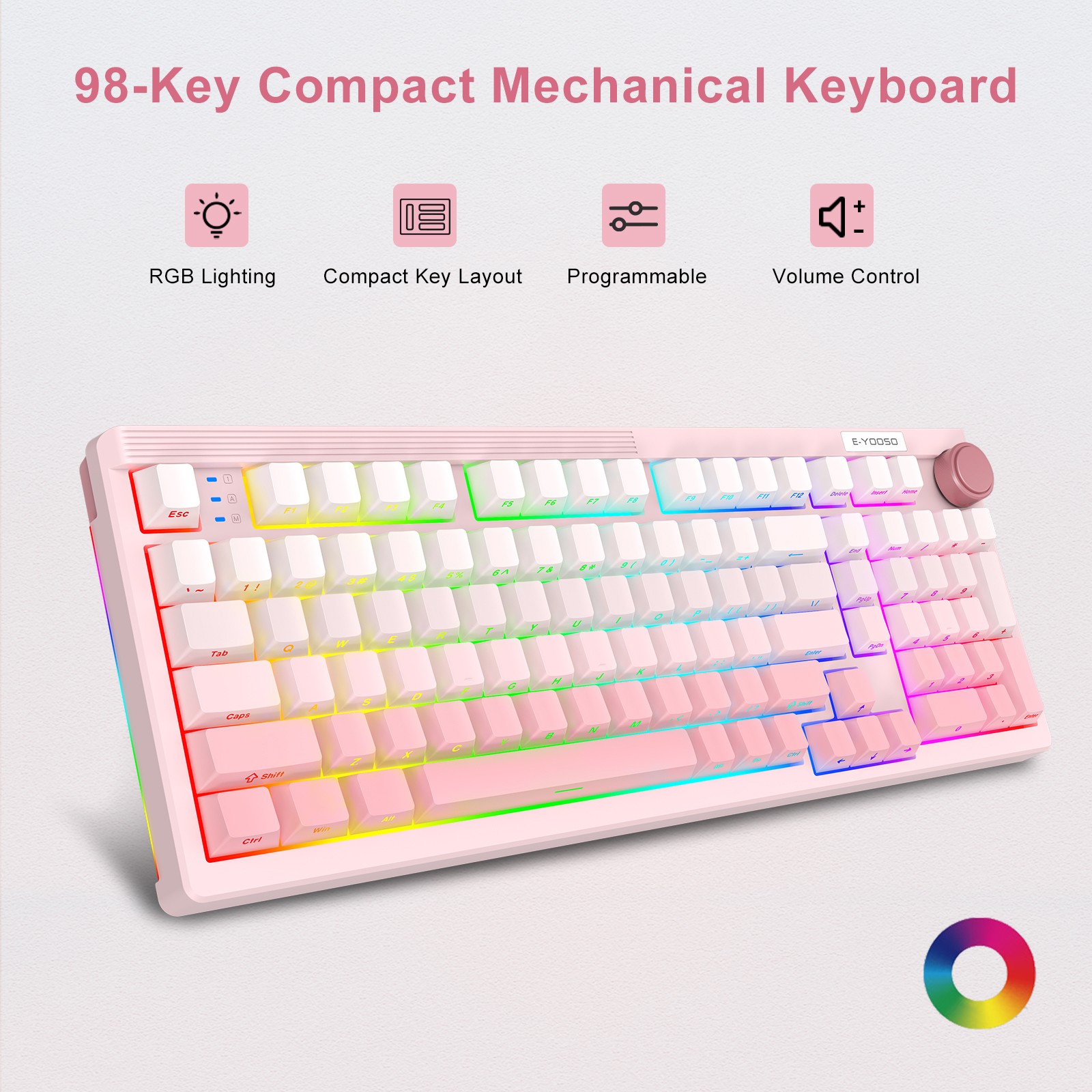 E-YOOSO 98 คีย์คีย์บอร์ดแบบกลไ - Gaming Keyboard E Yooso บทวิจารณ์และราคา