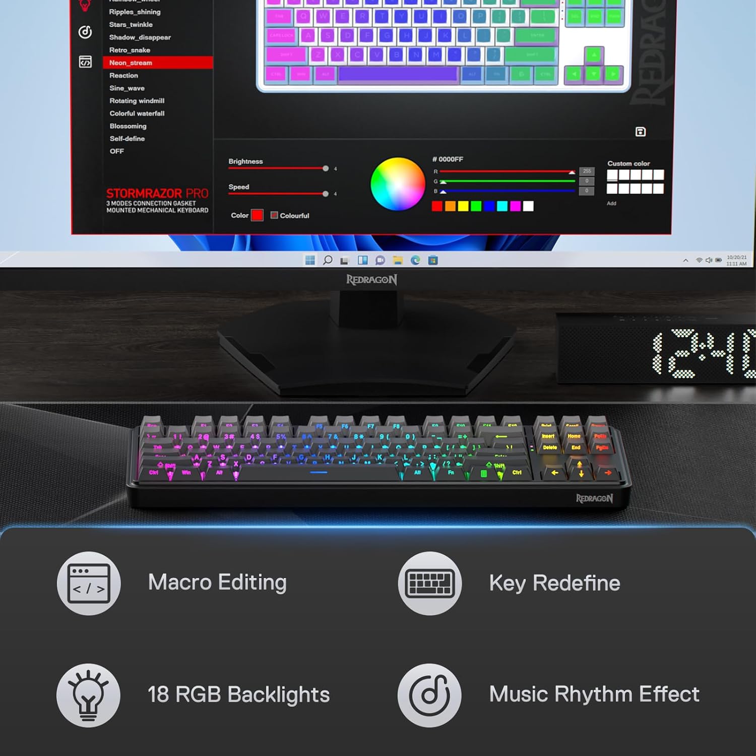 Redragon K707 PRO GB 80% ปะเก็ - Gaming Keyboard No Noise บทวิจารณ์และราคา