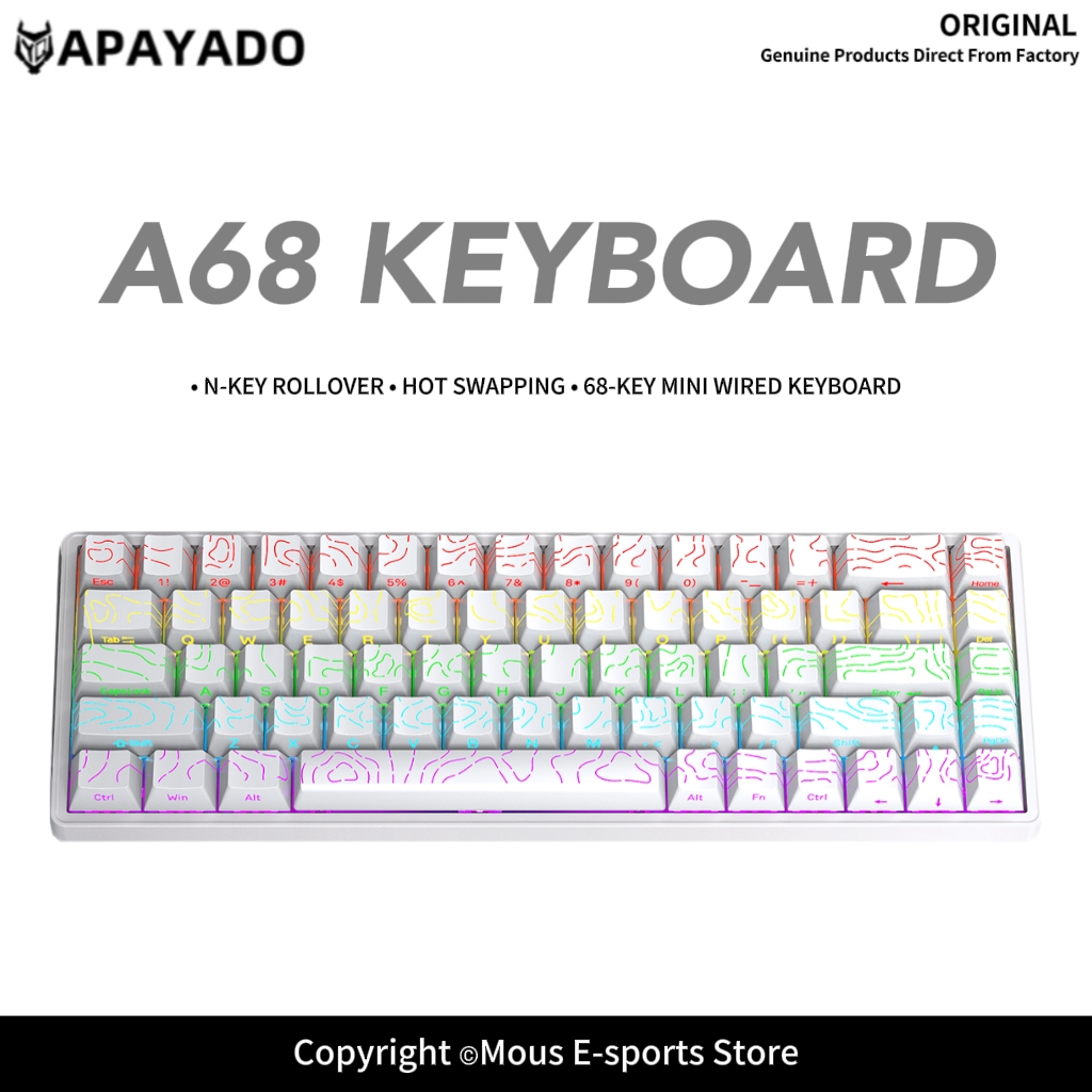APAYADO A68 คีย์บอร์ดแบบมีสายแ - Gaming Keyboard Budget บทวิจารณ์และราคา