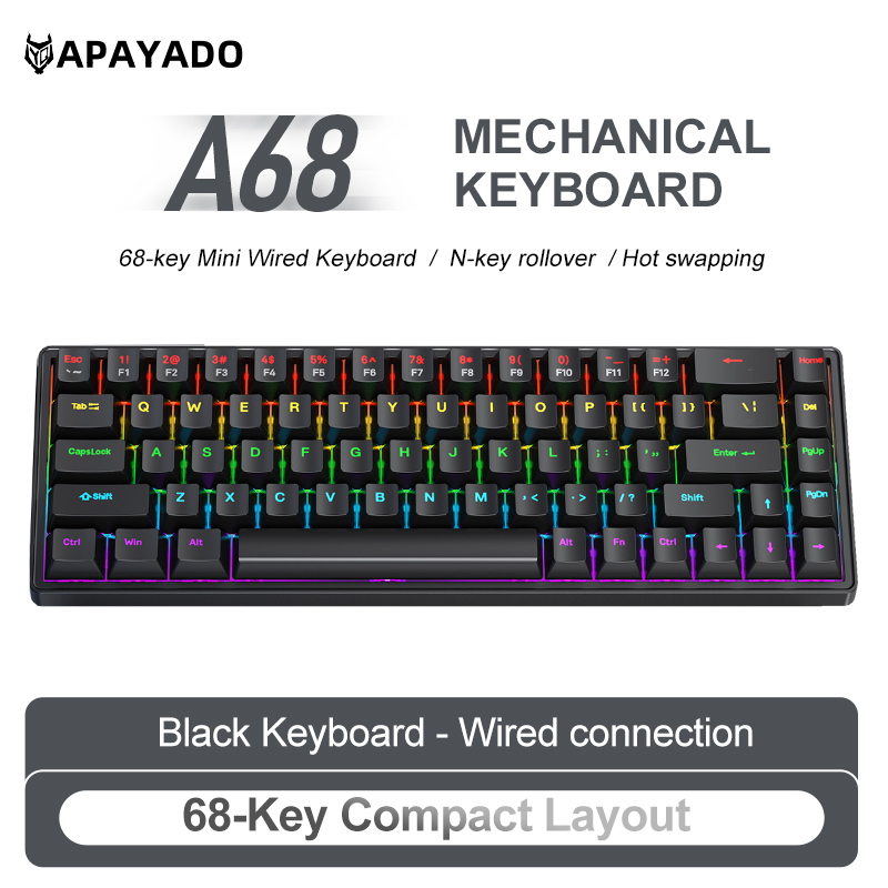 APAYADO A68 คีย์บอร์ดแบบมีสายแ - Gaming Keyboard Budget บทวิจารณ์และราคา