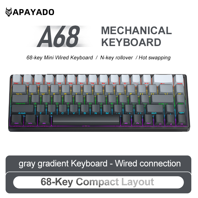 APAYADO A68 คีย์บอร์ดแบบมีสายแ - Gaming Keyboard Budget บทวิจารณ์และราคา