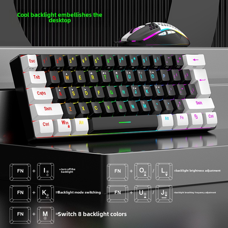 ชุดคีย์บอร์ดและเมาส์ 60% RGB ส - Gaming Keyboard Mouse And Headset Combo บทวิจารณ์และราคา